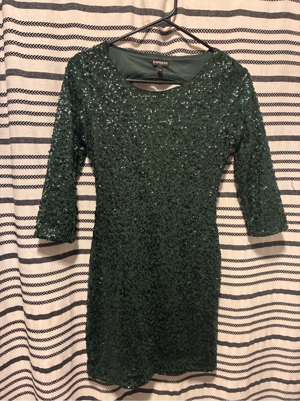 Express Emerald Green Sequin Mini Dress